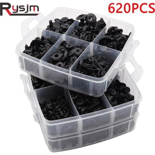 620 Pcs Car Retainer Clips Plastic Fasteners Kit Fender Rivet Clips for Ford Toyota for Honda Chrysle Car Interior Accessories