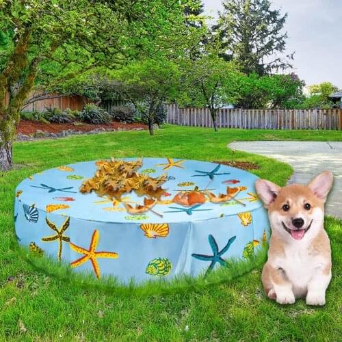 Dog Bath Pool Covers Round Waterpoof Dust-proof Pool Cover With Starfish Patternn Outdoor Garden Swimming Pool Tub Cover Blanket