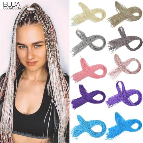 Zizi Braid Crochet Box Braids Colored 28Inch Synthetic Fiber Braiding Hair Extensions Blue Gray Brown Pink Blonde Crochet Hair