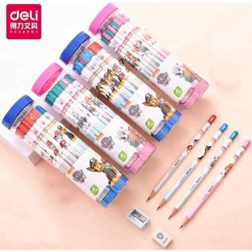 Deli 58100, cartoon cute hexagon color advanced HB pencil, sketch pencil, non-toxic pencil, student office stationery