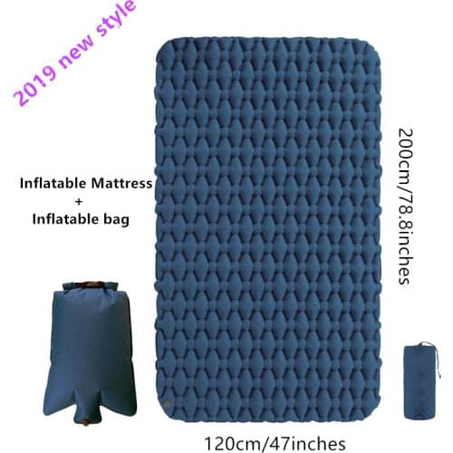 Double Portable Mat Outdoor Camping Inflatable Mattress Ultralight Air Bed Tent Sleeping Pad Camp Moisture-proof Pad Camping Mat