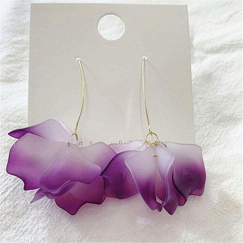 Elegant Flower Drop Earrings Fashion Party Statement Jewelry Resin Lovely Summer Holiday Floral Earrings birthday gift for girl