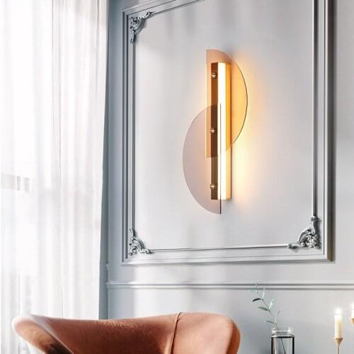 Jmzm Modern Creative Glass Wall Lamp Background Wall Decoration Living room Nordic Staircase Aisle Bedroom Bedside Wall Lamp