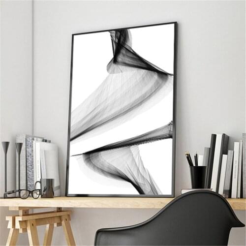 Minimalist Painting Black White Wall Art Canvas Painting Posters Prints Abstract line Picture for Living Room Morden Home Decor