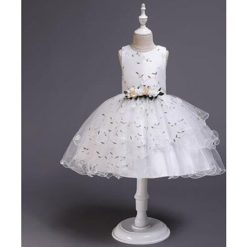PatPat Fashionable Flower Embroidered Party Dress