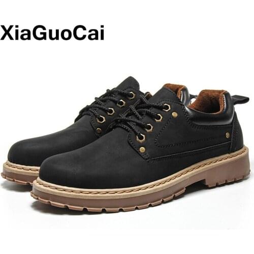 Retro British Men Casual Shoes 2019 Spring Autumn Work Tooling Shoes For Male Breathable Lace Up Wear-resisting Fashion Classic