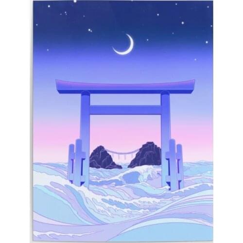 Wall Art Poster HD Prints Door Purple Moon Modular Cartoon Pictures Canvas Paintings Home Decoration For Living Room No Frame