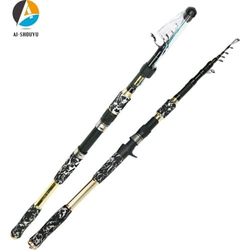 AI-SHOUYU New Spinning Multifunctional Portable Telescopic Carbon Rod 2.4m 2.7m Sea Rod Casting Fishing Pole Lure Weight 40-80g