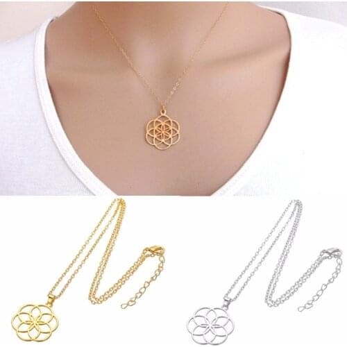 Seed of Life Necklace, Flower of Life Necklace, Gold or Kabbalah Necklaces, Mandala Jewelry, Seed of Life Charm Necklaces