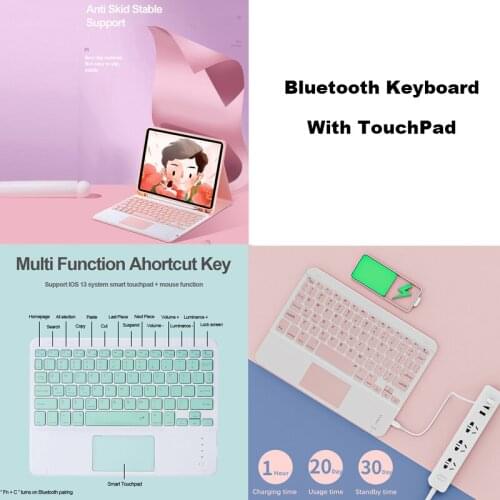 Luxury Wireless Bluetooth With Touchpad Cloth Leather Tablet Case For Apple 2018/2017 iPad 9.7 Pro Air 2 Generation Tablet Case