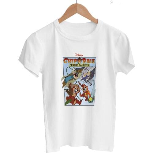 Chip 'n' Dale Printing Women T-shirts Fashion Disney Dropship Summer New Products Cartoon Pattern T Shirt Female Comfortable Tee