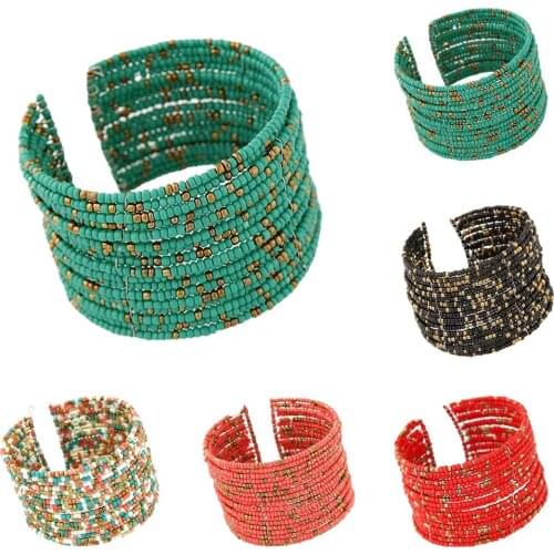 Bohemian Ethnic Hippy Multi Bead Bracelet Bangle Boho Fashion Surf Handmade Wristban Bangle For Women Cuff Bracelet Vintage New