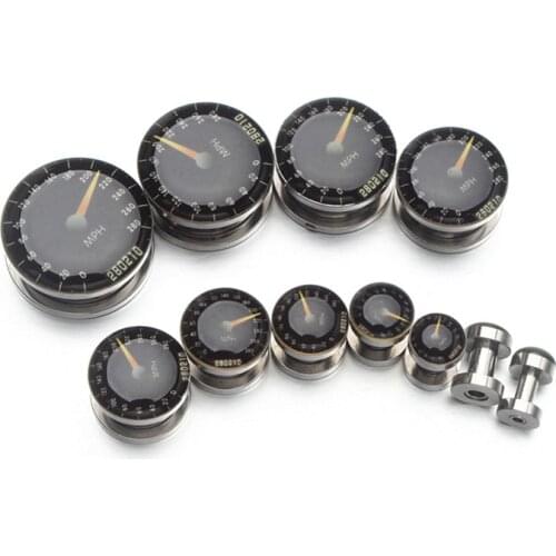 MODRSA 1Pair Stainless Steel Ear Gauges Speedometer Flesh Ear Plugs and Tunnels Ear Helix Piercing Expender Body Jewelry