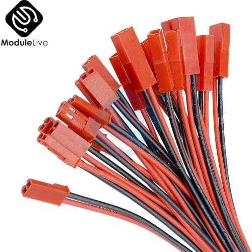 10 Pairs 100mm 10cm Male Female Connector JST Plug Cable For RC BEC Battery Helicopter DIY FPV Drone Quadcopter