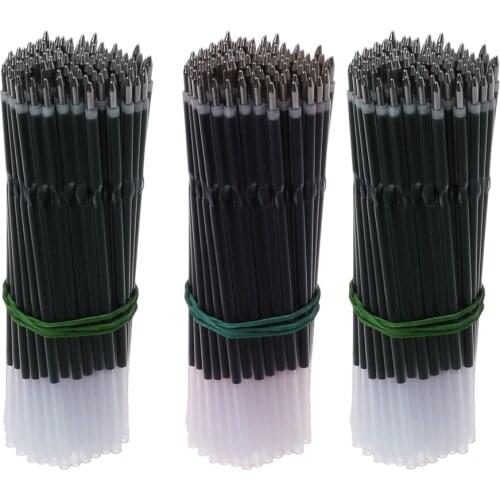 100Pcs 0.7mm Ballpoint Pen Refill Black Blue Red Stationery School Office Supply T8DB