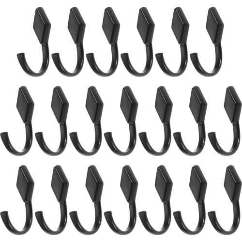 20Pcs Zinc Alloy Coat Hooks Wall Mounted Robe Hook Kitchen Bathroom Furniture Doors Towel Clothes Single Coat Hanger with Screws