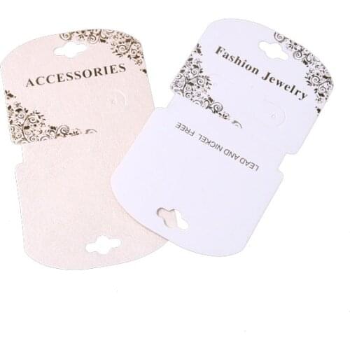 2 Sizes Jewelry Necklace Packaging Card 50PCS Folding Headrope Hair Bands Boutique Display Cards Ear Studs Can Customize logo