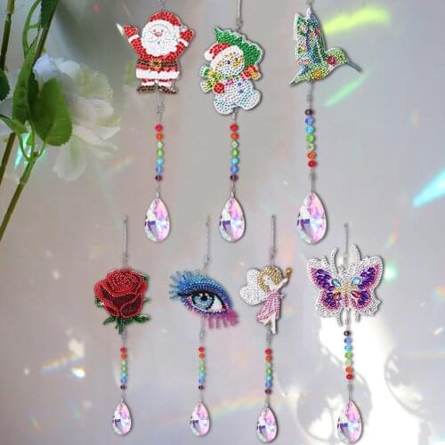 5D DIY Diamond Painting Sun Crystal Light Catching Wind Chimes Angel Tears Diamond Pendant Hanging Art Mosaic Kit Home Decor