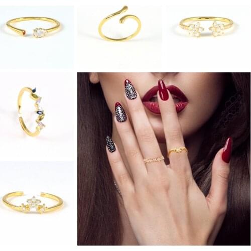 CANNER 925 Sterling Silver Womens Rings With Colorful CZ Zircon Opening Rings For Women Finger Ring Bijoux femme Anillos S925