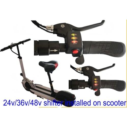 Battery Level Indicator 24v36v48v+Finger/Thumb Shifter+Switch Accelerator Electric Scooter Parts Folding Bike MTB ATV Gas