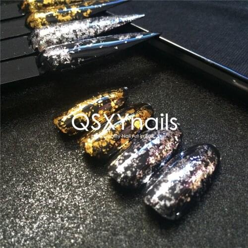 50g Super Sparkling Gold Silver Foil Metal Flakes Glitter High Quality Powder for Gel Nail Polish Nail Art Decoration Manicure