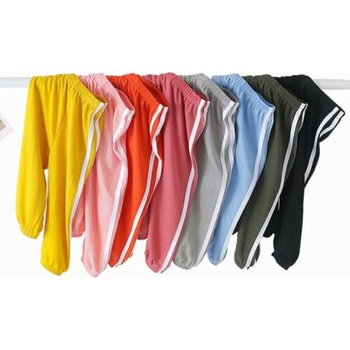 2020 Infant Unisex Anti-mosquito Trouser Spring Children Solid Boy Harem Pant Sweat-absorbent Breathable Casual Girl Ninth Pants