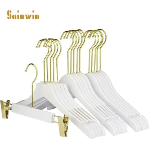 Sainwin 10pcs/lot Wood Hangers For Clothes Rack Adult And Children Wooden Hanger Hotel Clothes Hanger (30pcs Can Logo)