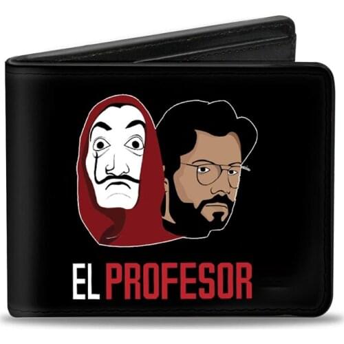 La Casa De Papel El Profesor Card Holder PVC Card Women Wallet Clear Short Purse Mini Money Wallet Card Holder Unisex Zipper