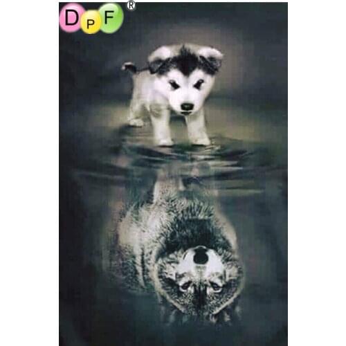 DPF Full Square 5D DIY Diamond Painting Cross Stitch Wolf Shadow diamond Embroidery Rhinestone diamond Mosaic Painting Gift