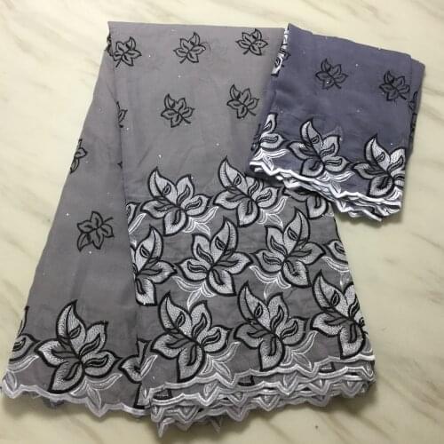 Elegant nigerian tissu africain cotton fabric with stones 7Y high quality dubai design french dry lace swiss voile lace fabric