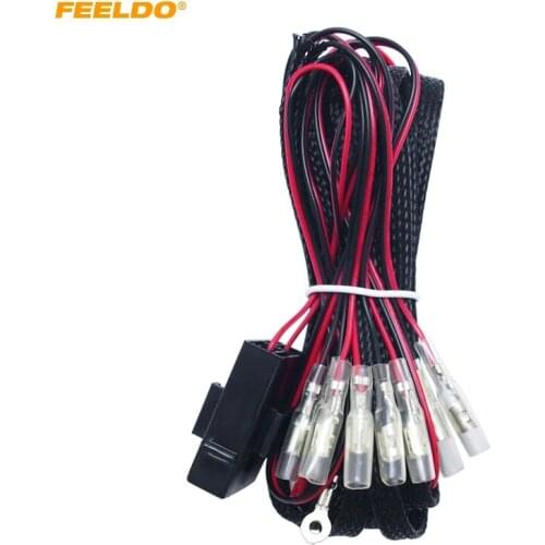 FEELDO 1PC Universal 4-Connector Wiring Harness Power Adapter Kits For Car CCFL/LED Angel Eyes Light Installation #5632