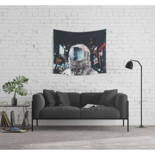 Space Astronaut Tapestry Wall Hanging Art Banners Flags Bedroom Dorm Sofa Background Decoration Retro Spaceman Printed Canvas
