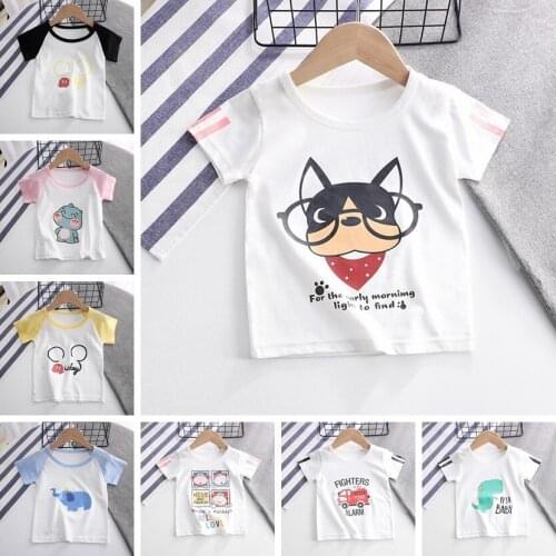 T-shirt Boys Kids Short Sleeve Casual Tops 2021 Summer Girl Single One Piece Clothes Baby Tshirt Girls Tshirts