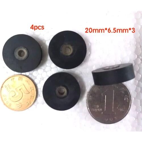 4pcs 20mm*6.5mm*3 wheel belt pulley rubber audio pressure pinch roller for vintage cassette deck tape recorder Stereo player