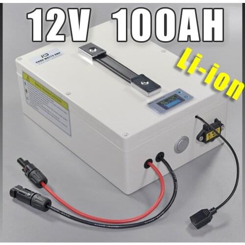 12V Solar energy storag lithium ion Battery 12.6V 100Ah Protable battery waterproof plug
