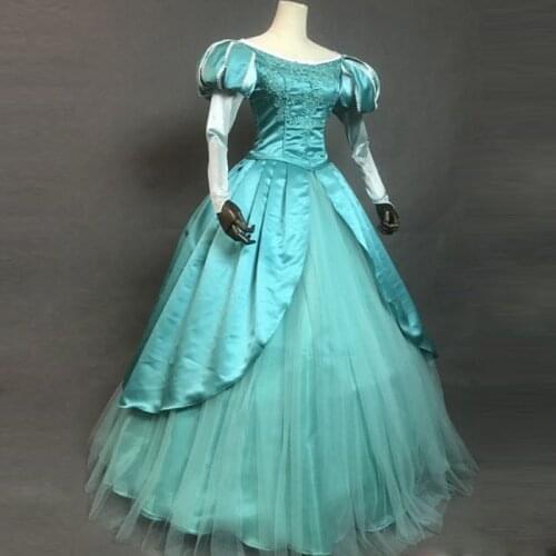 Custom-Made Ariel Princess Cosplay Costume Dress For Halloween Party