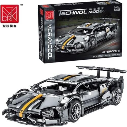 Mork Technic 023015 Science and technology new sports car 1337PCS Modular assembled building block toy car