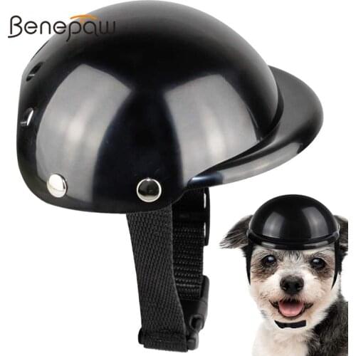 Benepaw Comfortable Padded Dog Motorcycle Helmet Durable Stylish Adjustable Strap Safety Pet Cap For Cycling Head Protection