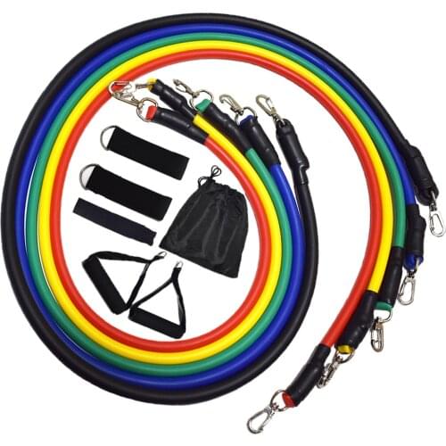 11pcs/set Resistance Bands Set Yoga Exercise Fitness Rubber Tubes Workout Bands Kit Home Gym Sports Excercise Fitness Equipment