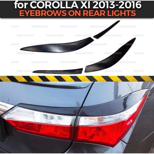 Eyebrows on rear lights case for Toyota Corolla XI 2013-2016 ABS plastic cilia eyelash molding decoration car styling tuning
