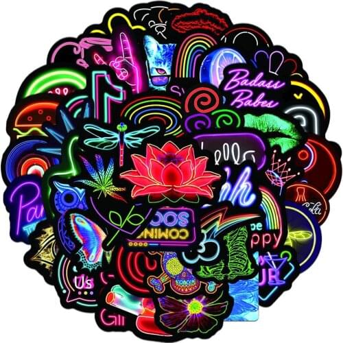 10/30/50pcs/pack Neon Vsco Light Graffiti Decal Stickers For Motorcycle Computer Car DIY Childrens Toys Refrigerator Luggage