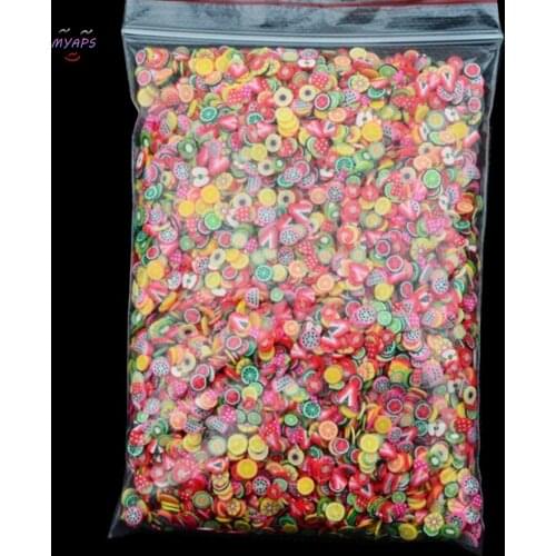 New 1000pcs/pack Nail Art 3D Fruit Slices Polymer Clay DIY Slice Decoration Nail Sticker Mixed Stype for Choice