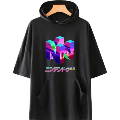 2020 New Fashion Classic Gamer N64 Printing hooded t shirt Men Women t-shirt Harajuku Oversize tshirt Hip Hop Streetwear