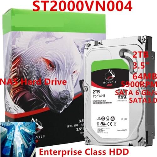 New HDD For Seagate Brand 2TB 3.5" SATA 6 Gb/s 64MB 5900RPM For Internal Hard Drive For Enterprise Class HDD For ST2000VN004