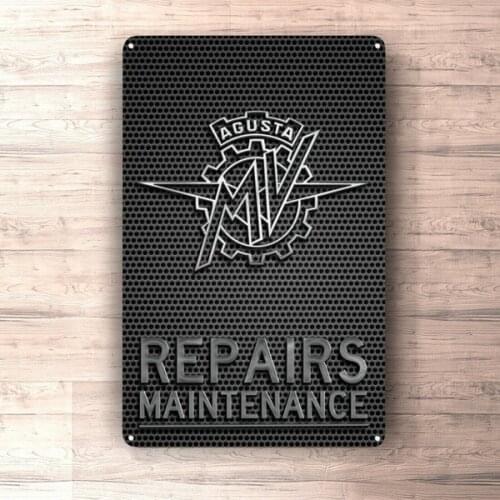 Details MV Agusta motorcycle maintenance tin sign metalsign for garage and human cave