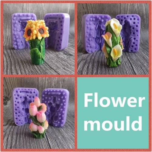 DIY Silicone 3D Flower Moulds Mold Resin Jewelry Pendant Making Tool Crafts Beautiful bouquet of chocolate molds SQ15218-220