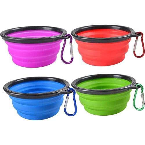 350ML Collapsible Dog Bowls Puppy Portable Silicone Folding Water Bowl Outdoor Pet Feeder Dish for Traveling Camping Walking
