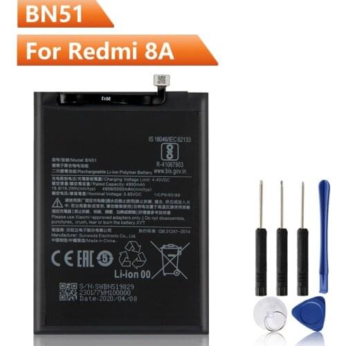 Xiao Mi Original Replacement Phone Battery BN51 For Xiaomi Redmi 8 Redmi 8A Redmi8 Authentic Rechargeable Battery 5000mAh