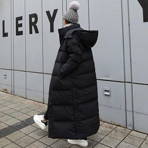 High Quilted Extra Maxi Long Winter Jacket Parka Coat Warm Women Hooded Big Plus Size Female Lady Windbreaker Overcoat Outwear