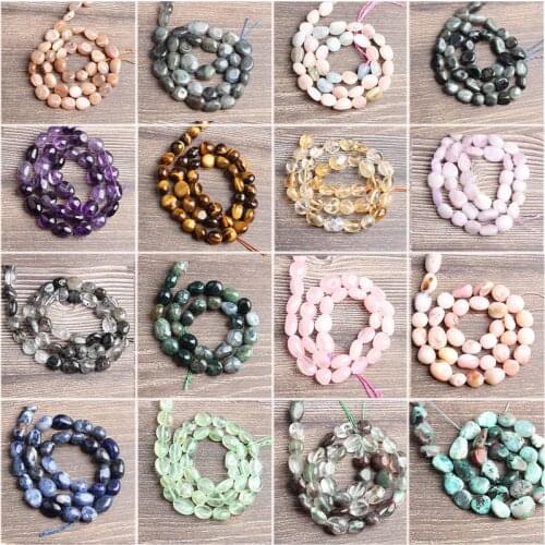 Lan Li 6x8 8x10mm Natural irregular morganite loose beads smooth loose interval bead jewelry DIY Stone Bracelet Necklace Series